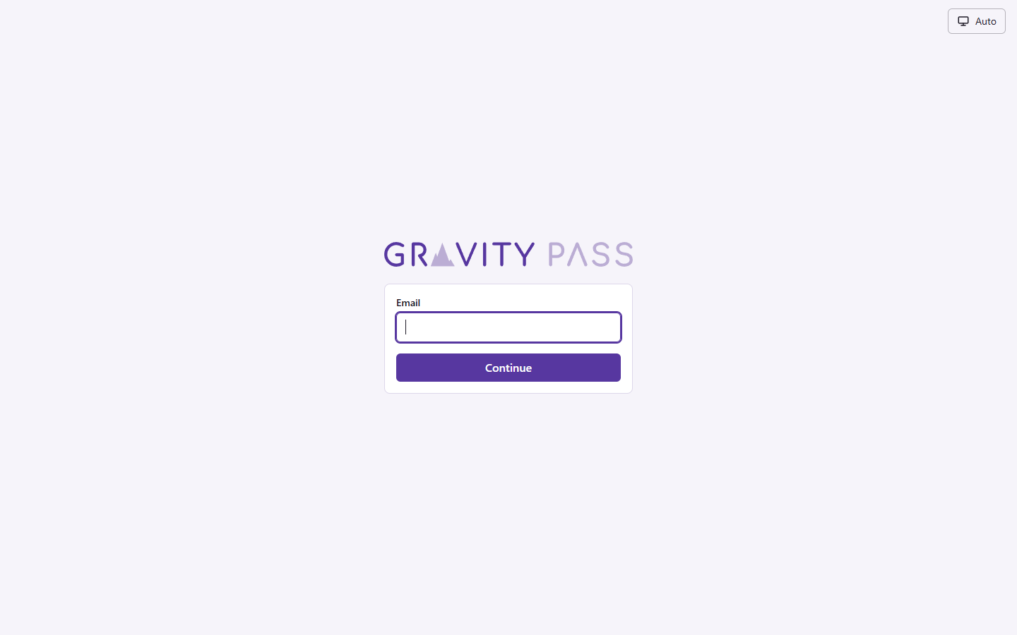 The Gravity Pass management portal sign-in page